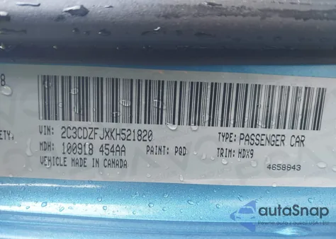 2019 Dodge Challenger R/T Scat Pack from USA, damaged, VIN 2C3CDZFJXKH521820